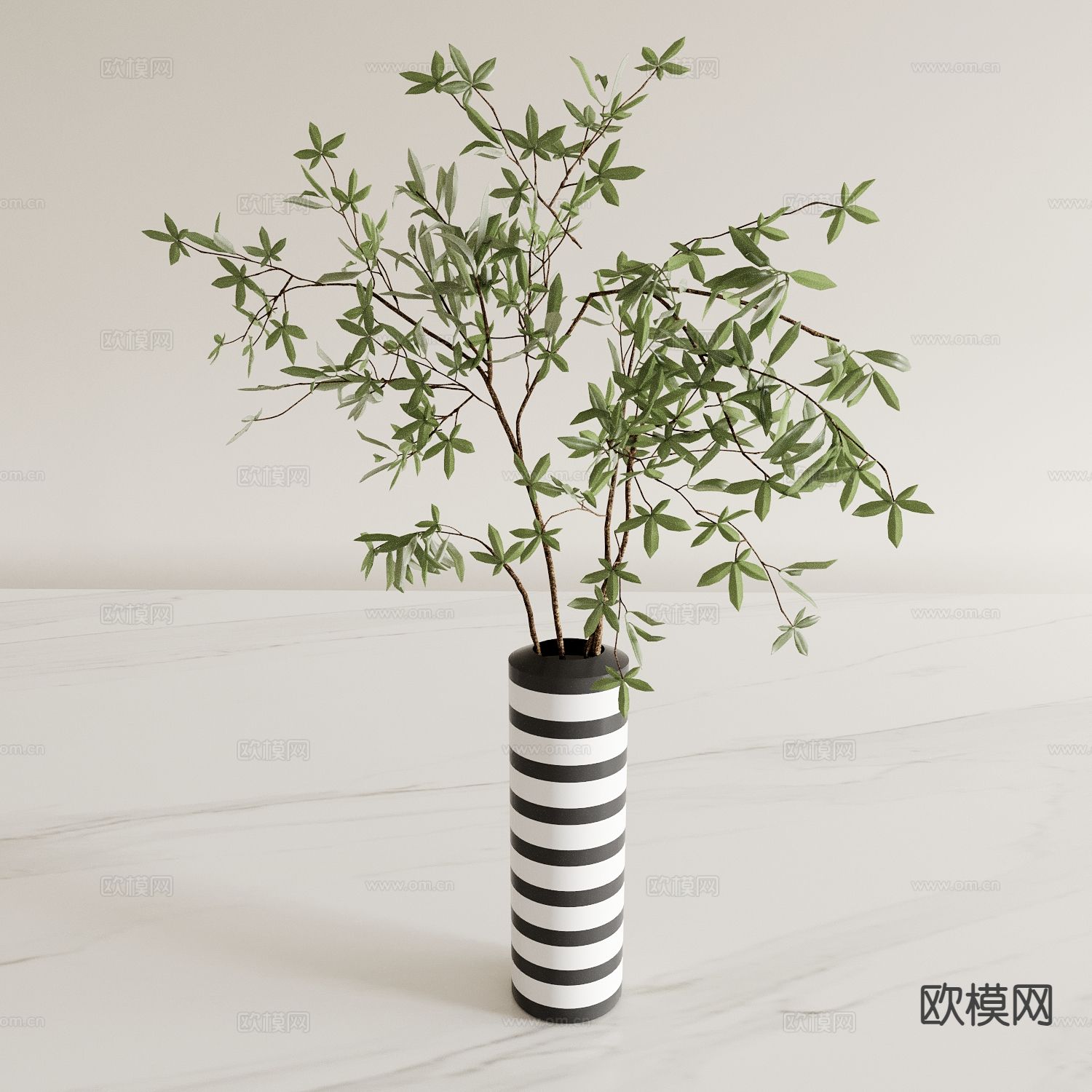 花瓶 花艺 水生植物3d模型