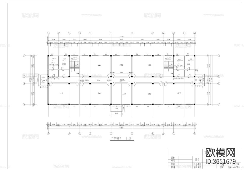 教學(xué)樓建施圖cad施工圖下載(渲染圖3)