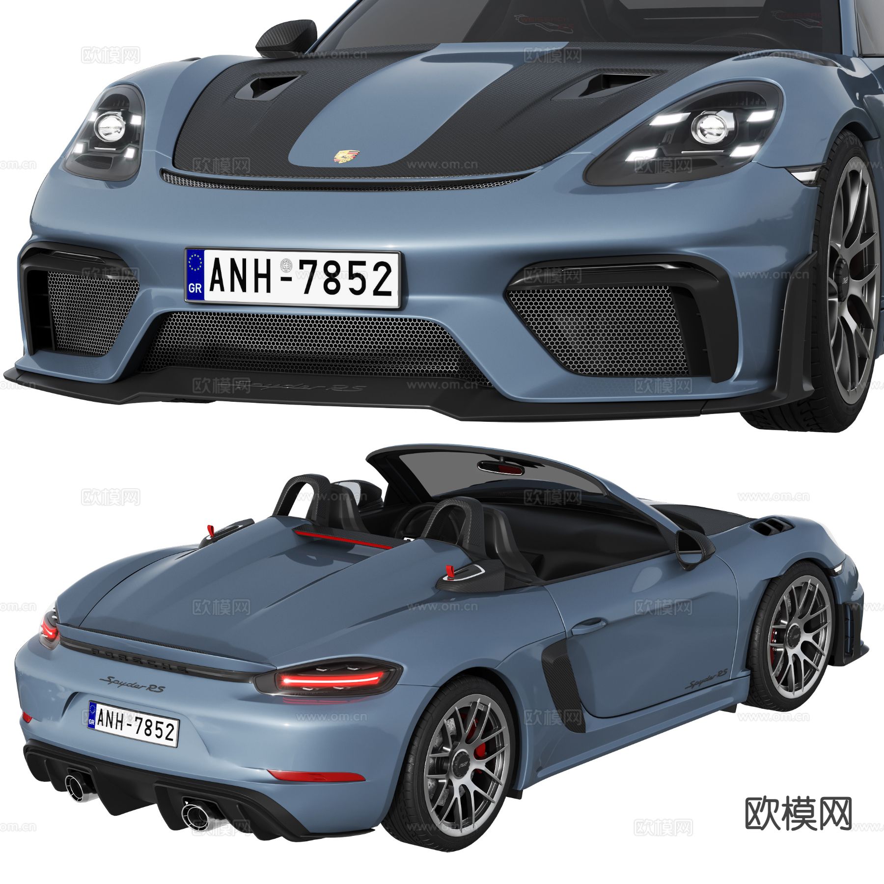 保时捷汽车 敞篷跑车 Porsche 718 Spyder3d模型