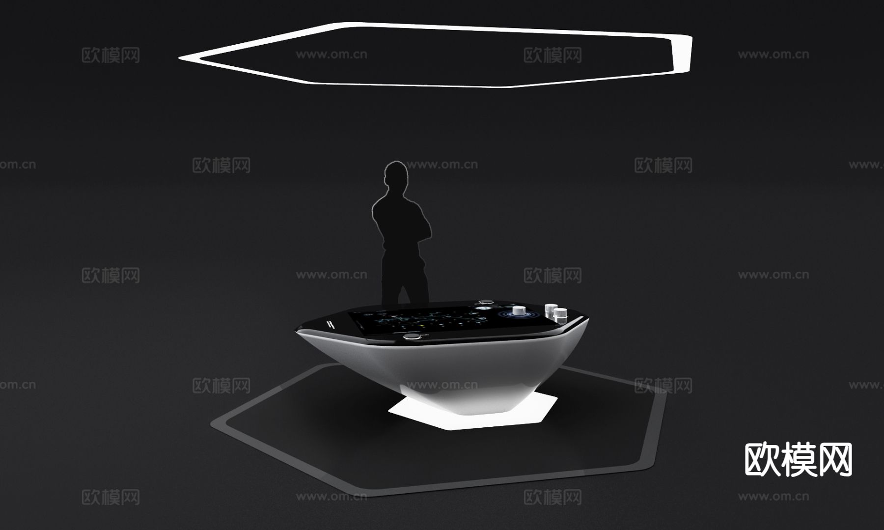 RFID物体识别互动 汽车互动台 物体识别桌3d模型