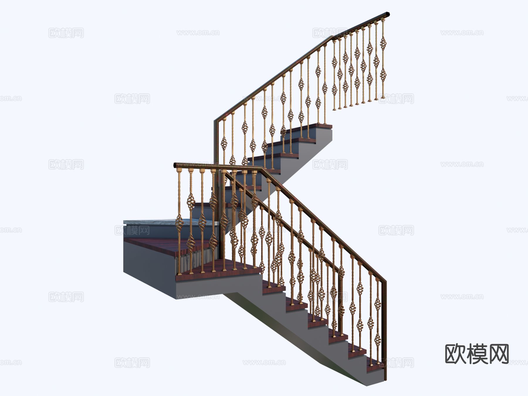 欧式铁艺楼梯3d模型