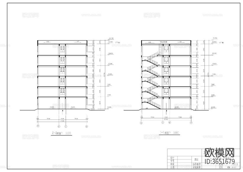 教學(xué)樓建施圖cad施工圖下載(渲染圖8)