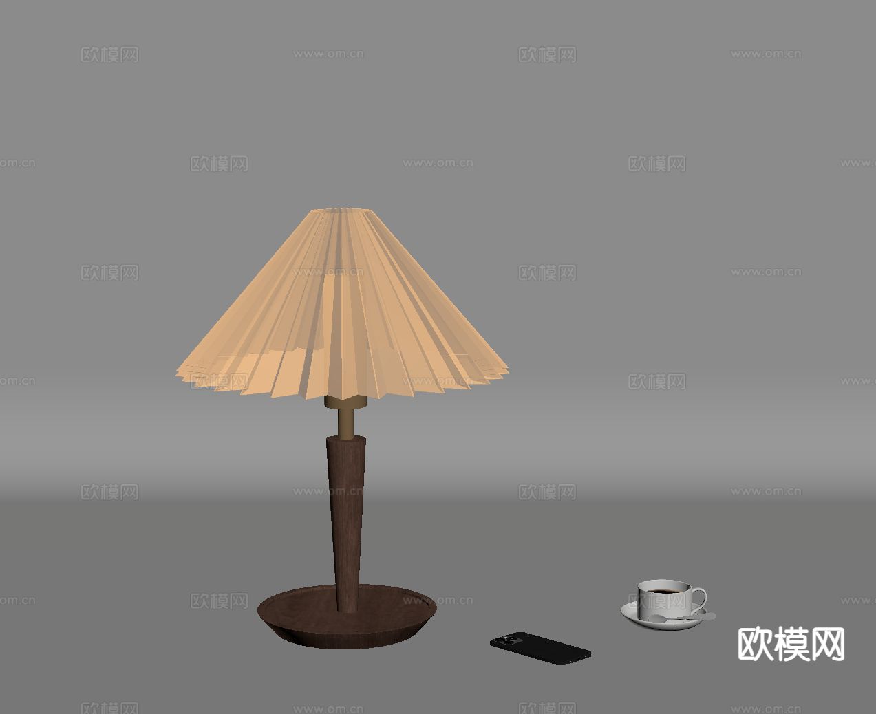 中古风台灯su模型下载（渲染图1）