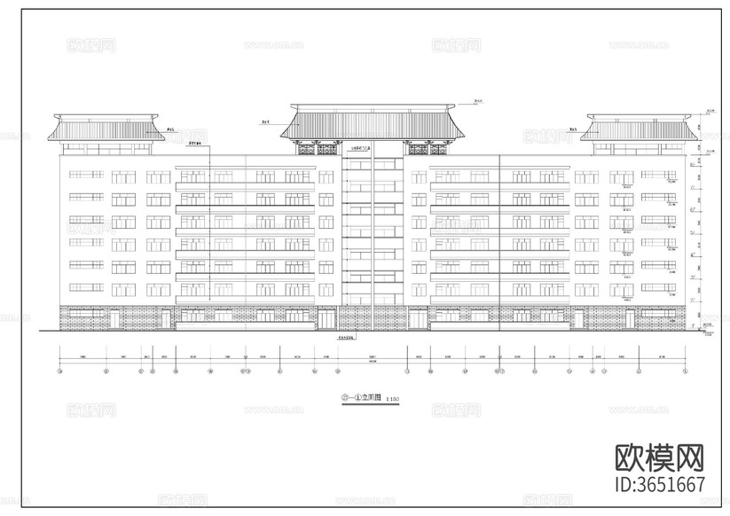 教學樓建施圖cad施工圖下載(渲染圖7)