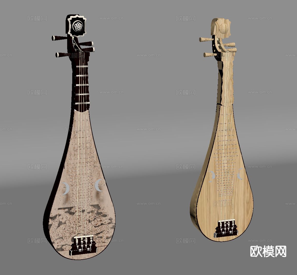 现代民谣乐器 琵琶su模型下载（渲染图1）