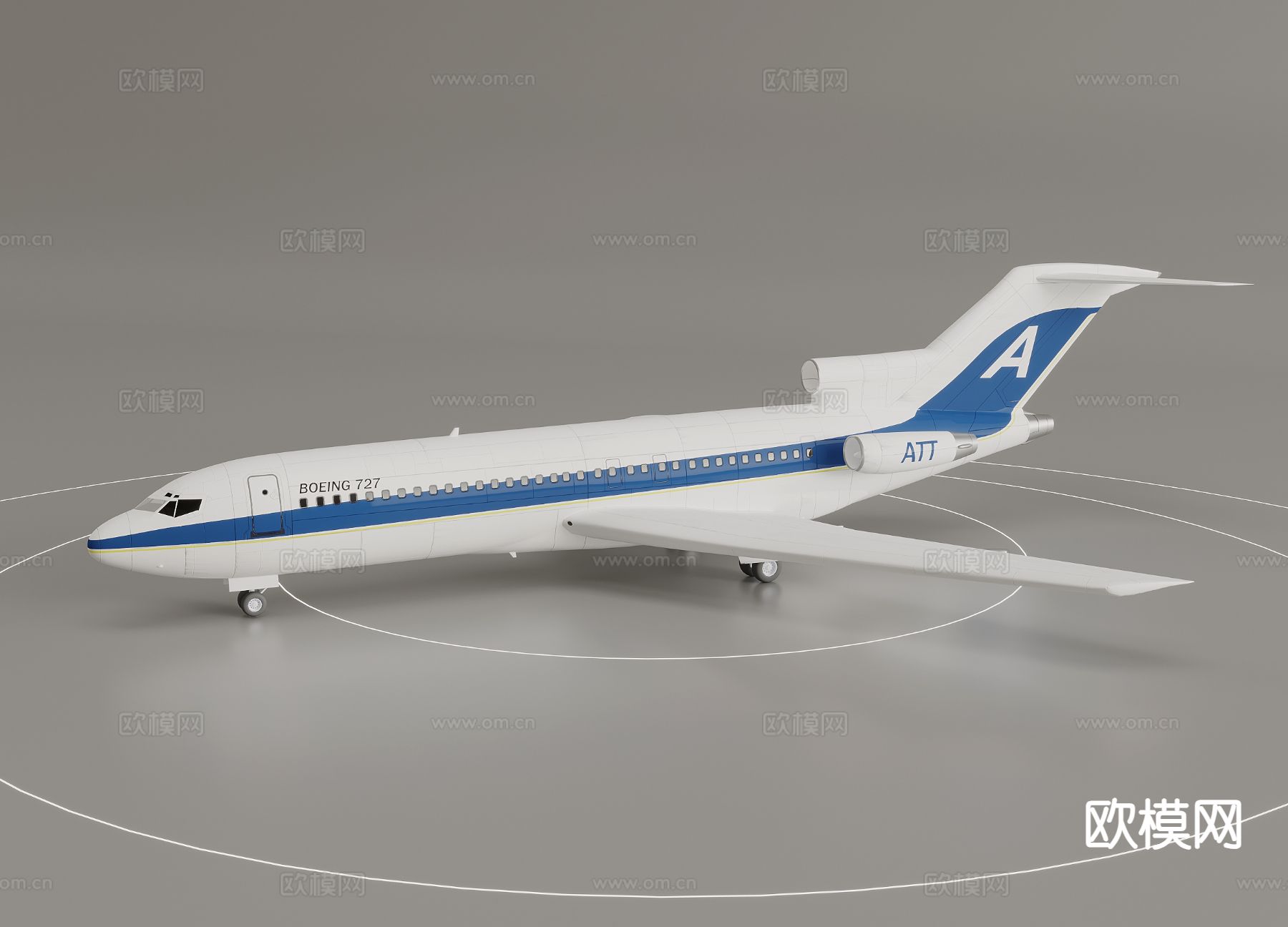 现代客机 飞机 公务飞机su模型下载（渲染图1）