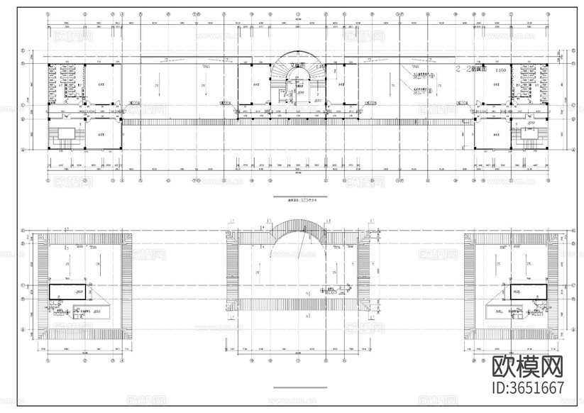 教學樓建施圖cad施工圖下載(渲染圖2)
