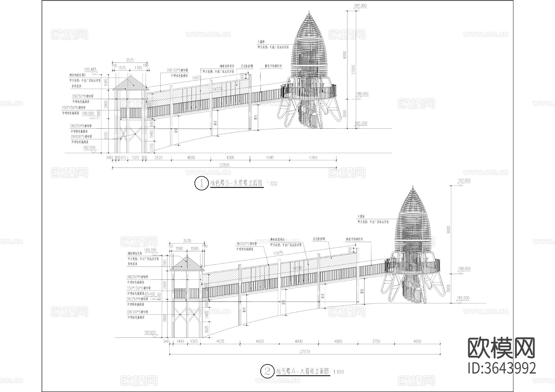 桔林栈道cad大样图下载（渲染图4）