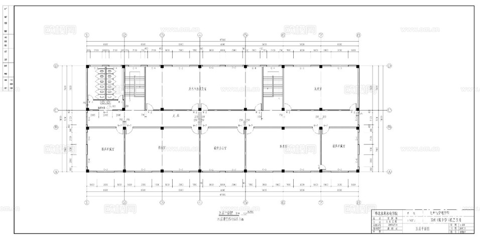 教學樓建施圖cad施工圖下載(渲染圖8)