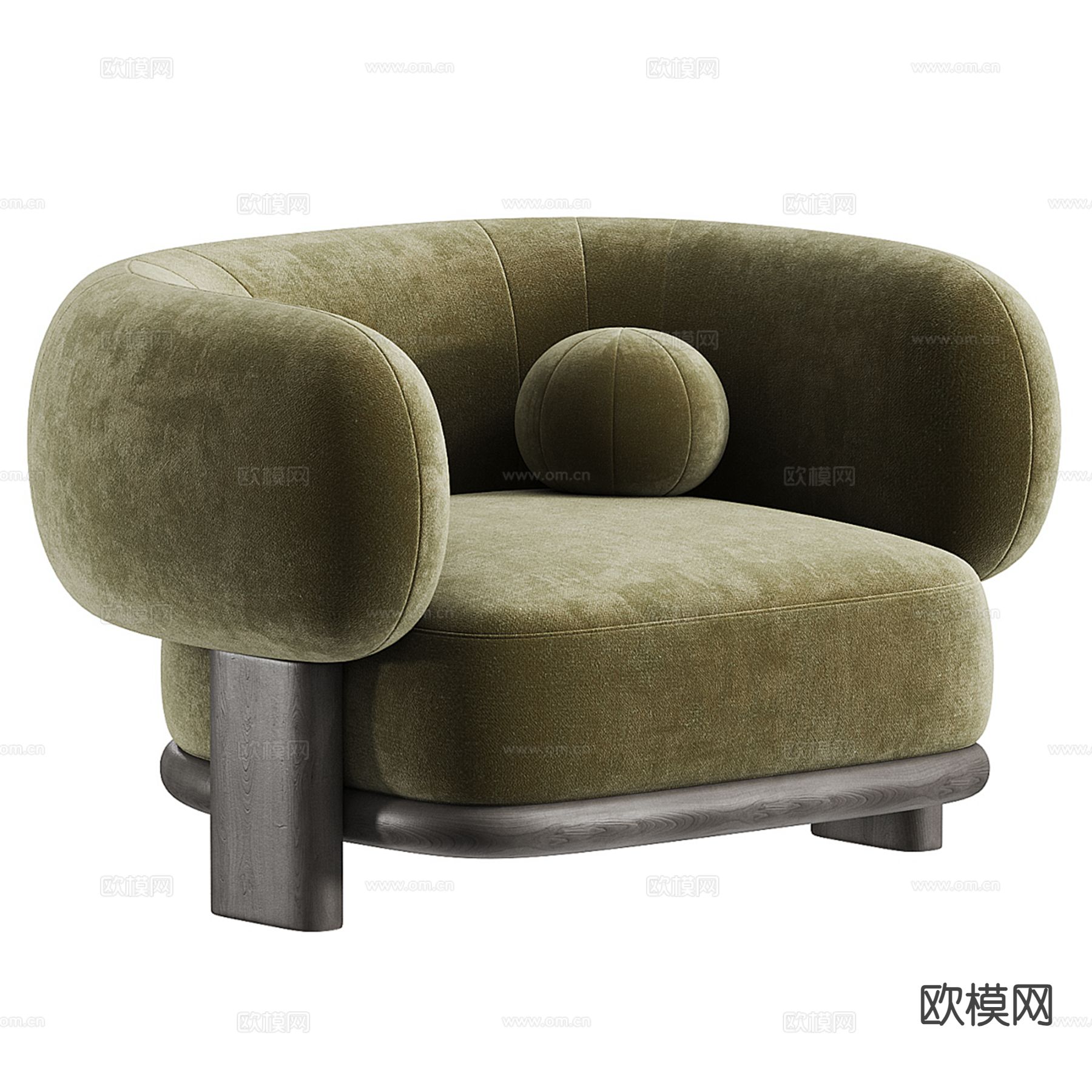 现代单人沙发3d模型下载（渲染图2）