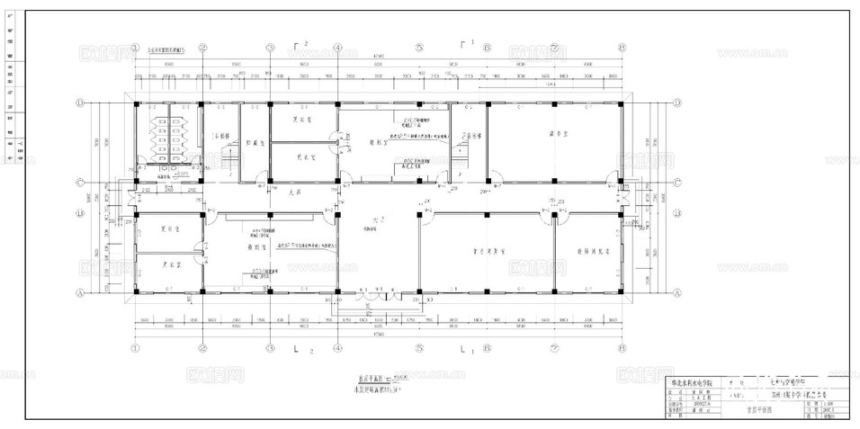 教學樓建施圖cad施工圖下載(渲染圖3)