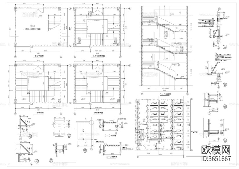 教學樓建施圖cad施工圖下載(渲染圖4)