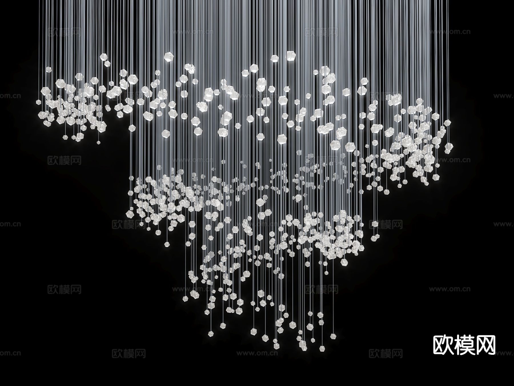 水晶灯 艺术吊灯 纤维吊灯 大堂吊灯3d模型