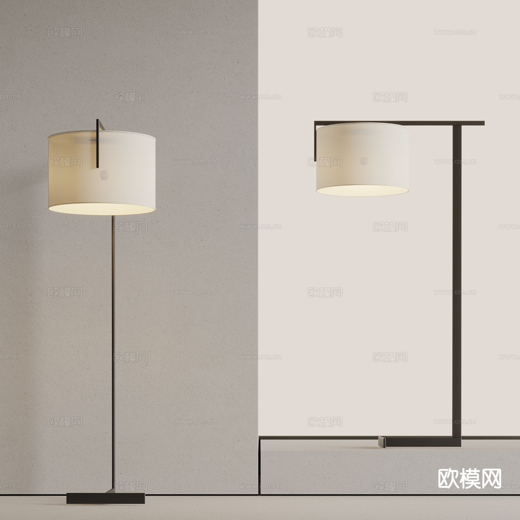 现代落地灯su模型下载（渲染图2）