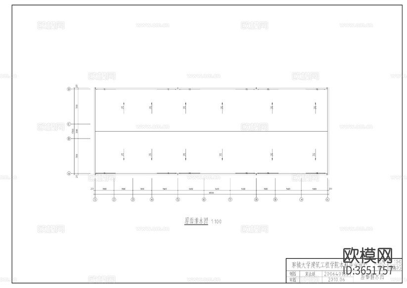 教學(xué)樓建施cad施工圖下載(渲染圖6)