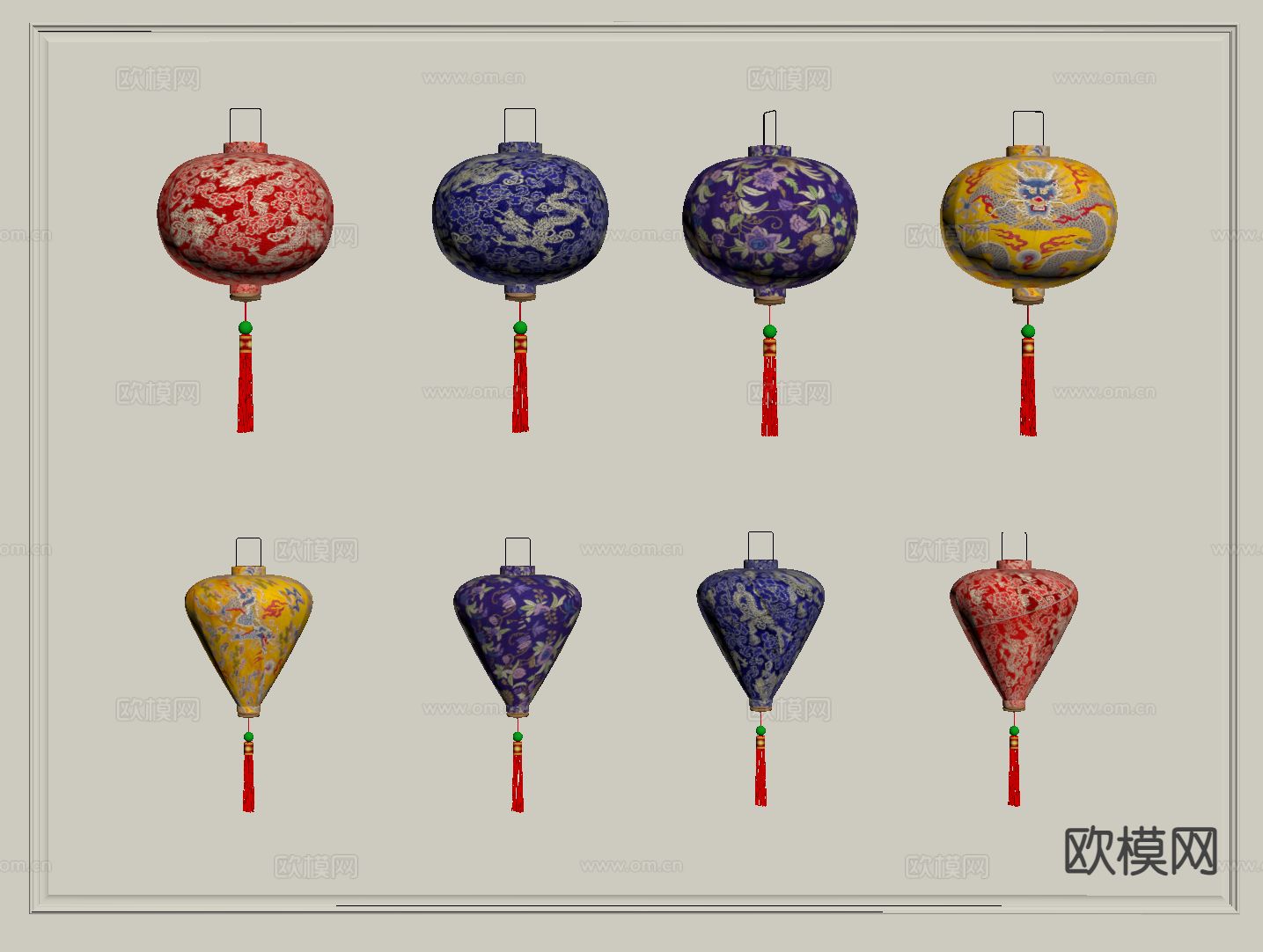 新中式灯笼su模型下载（渲染图1）