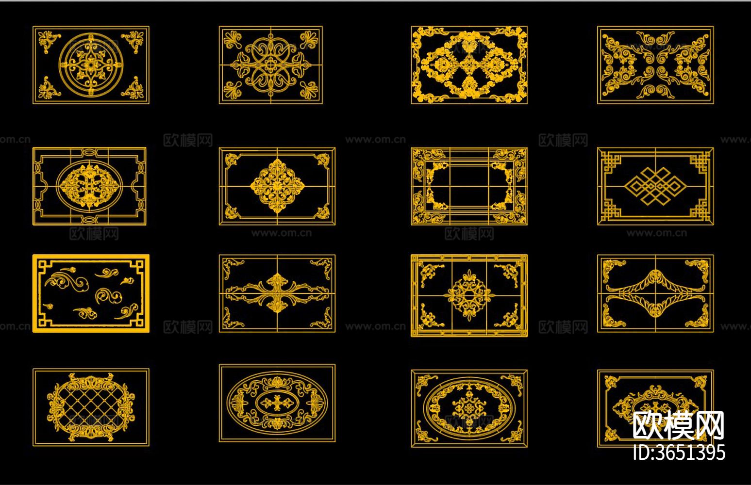 石材水刀拼花cad图库下载（渲染图3）