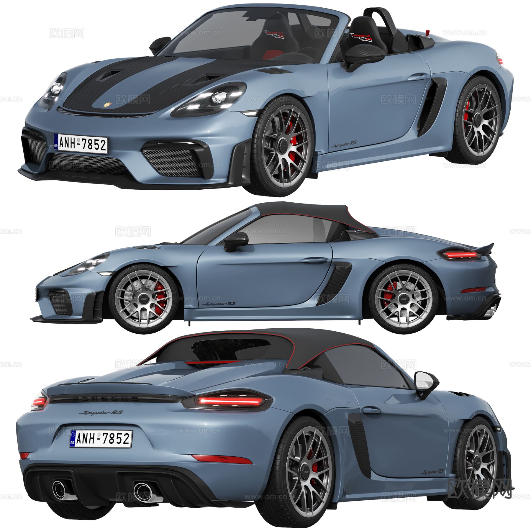 保时捷汽车 敞篷跑车 Porsche 718 Spyder3d模型