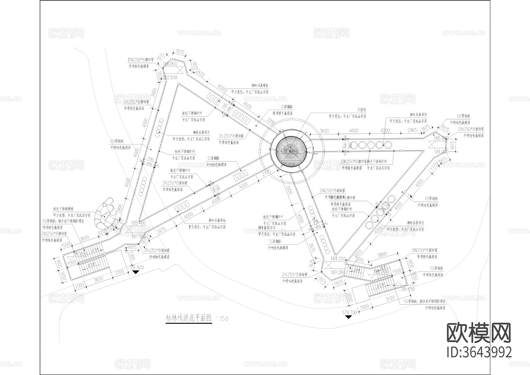 桔林栈道cad大样图下载（渲染图2）