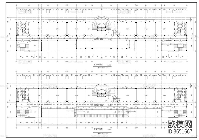 教學樓建施圖cad施工圖下載(渲染圖1)