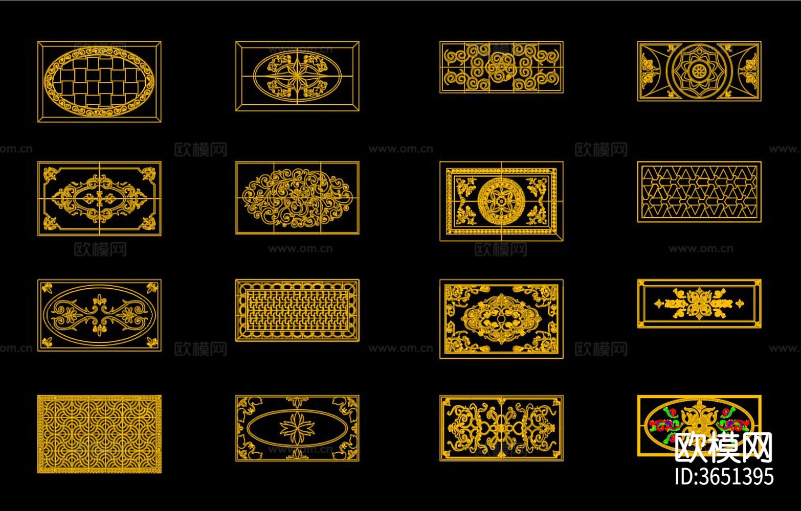 石材水刀拼花cad图库下载（渲染图1）