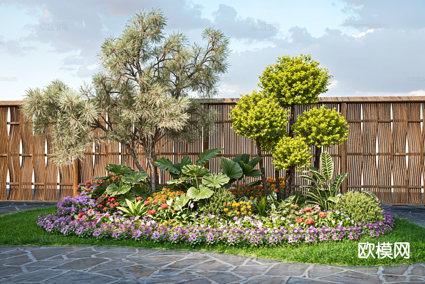 植物花境 植物堆su模型下载（渲染图2）