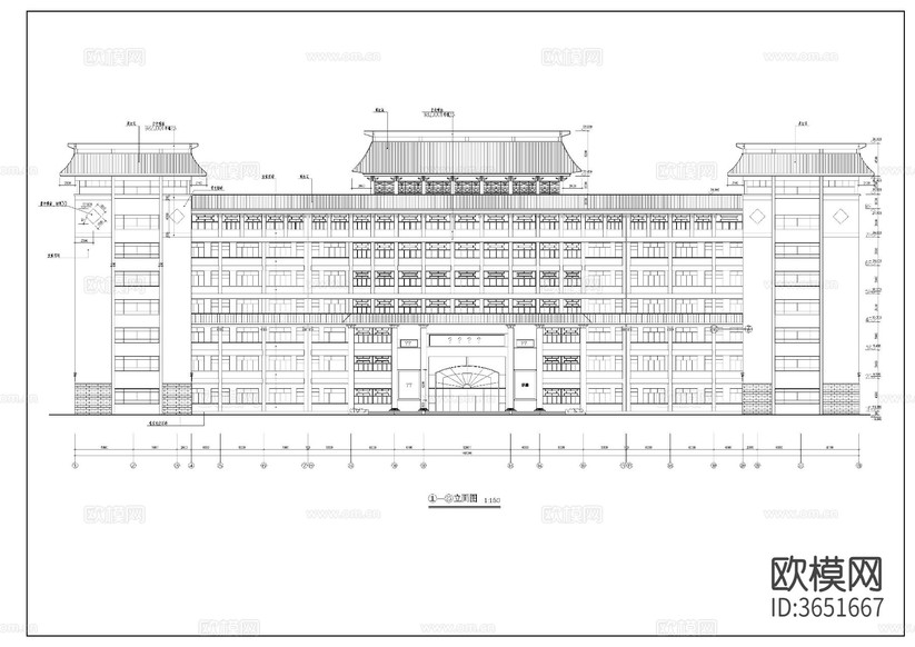 教學樓建施圖cad施工圖下載(渲染圖6)