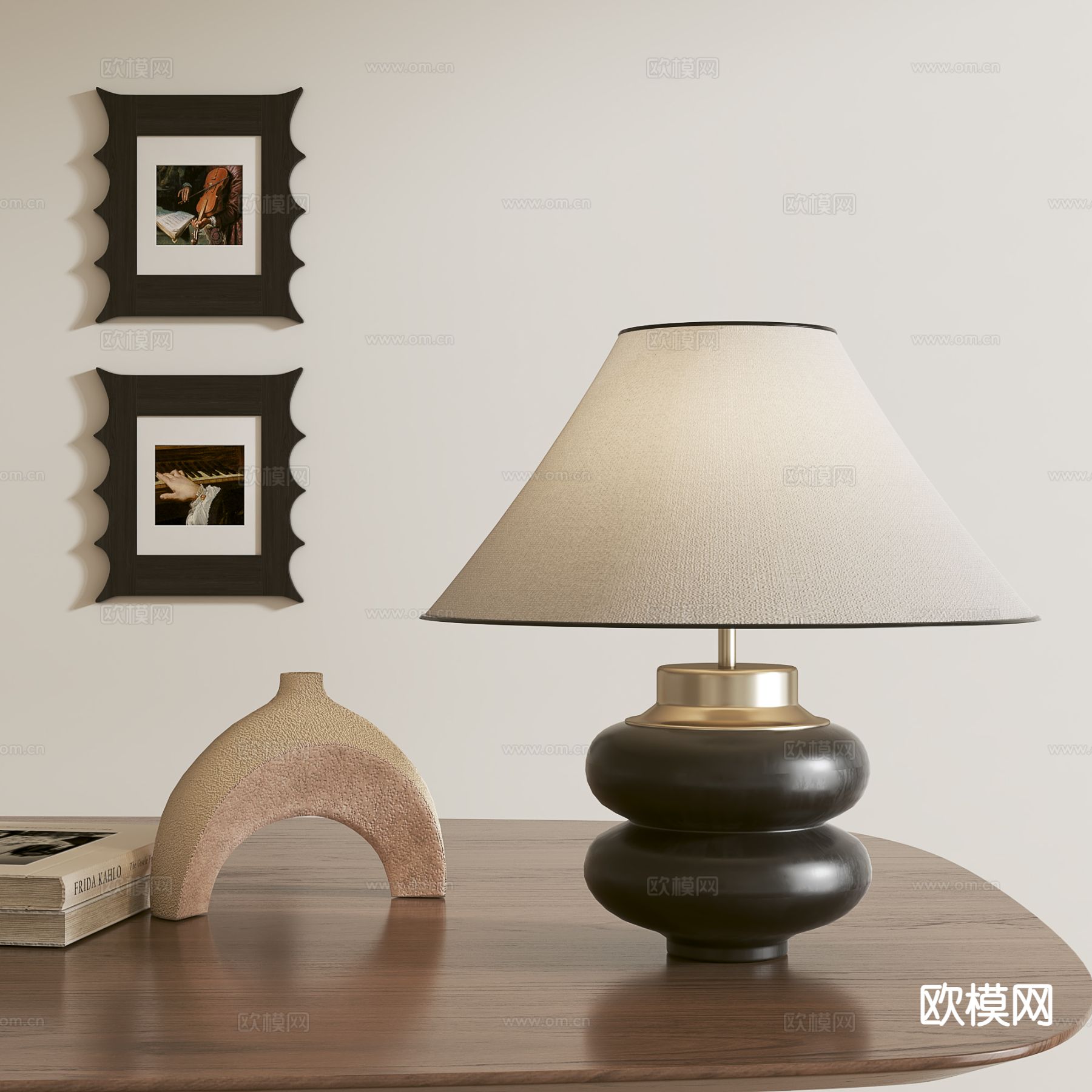 中古风台灯su模型下载（渲染图1）