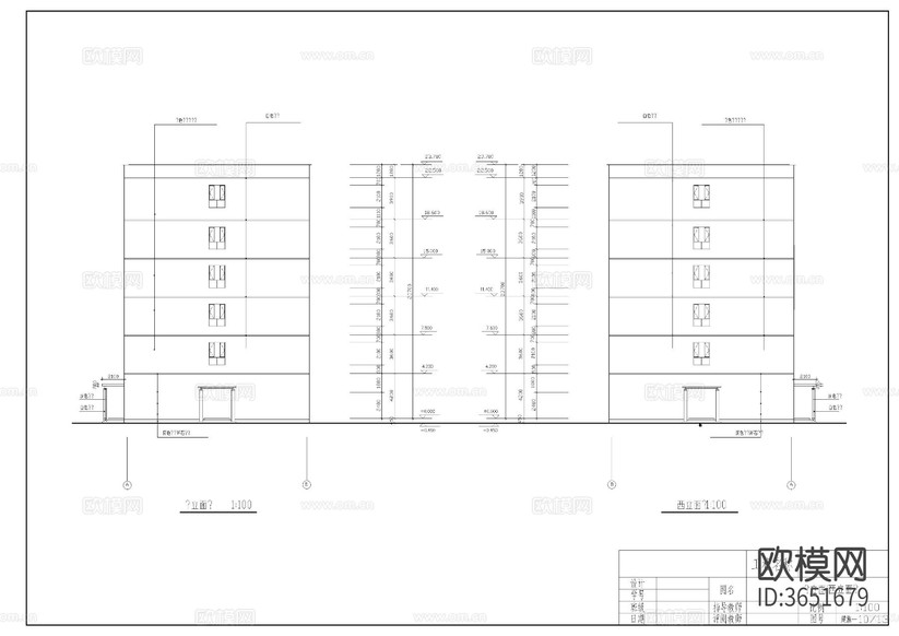 教學(xué)樓建施圖cad施工圖下載(渲染圖6)