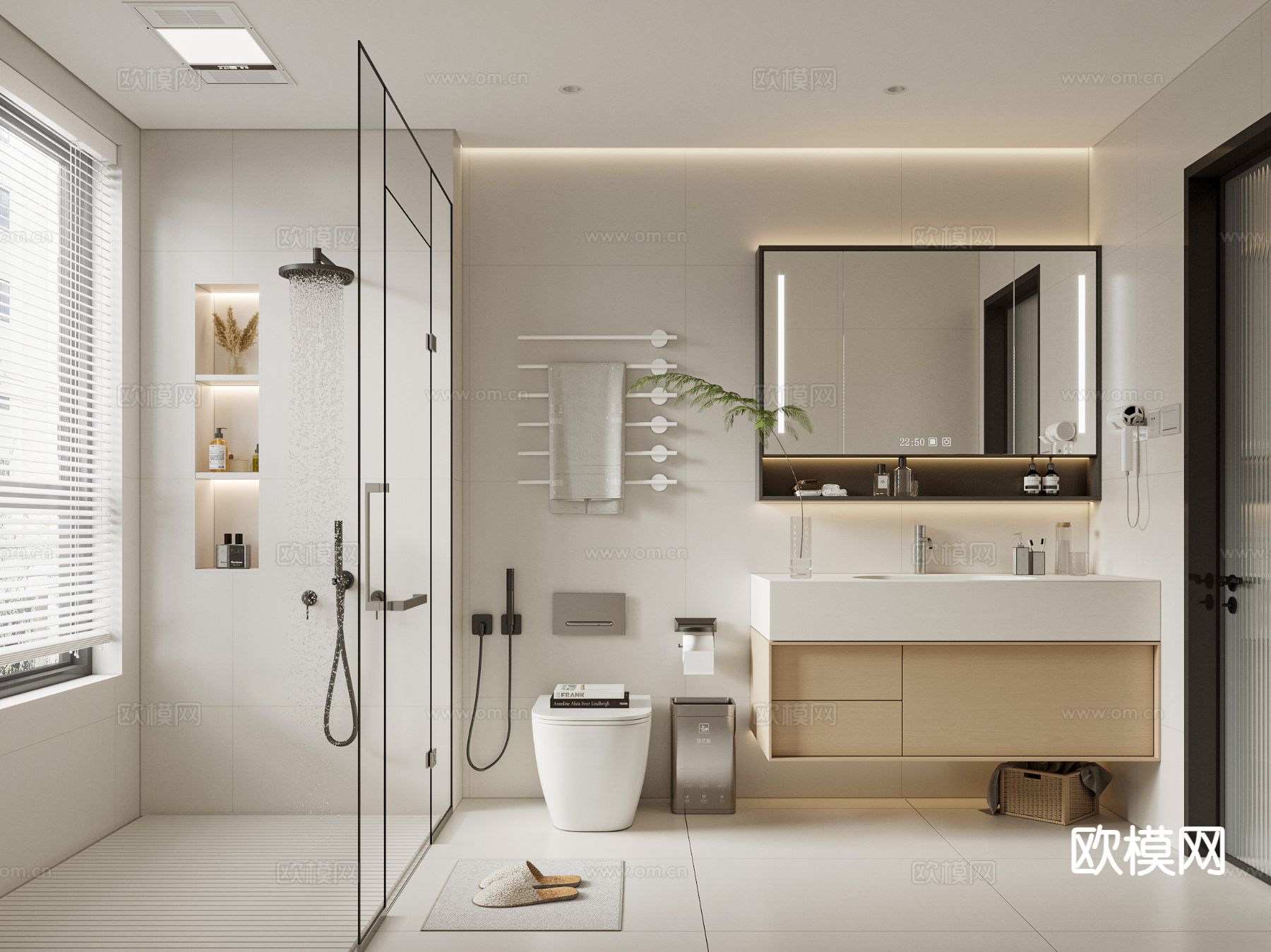 现代洗手间 卫生间3d模型下载