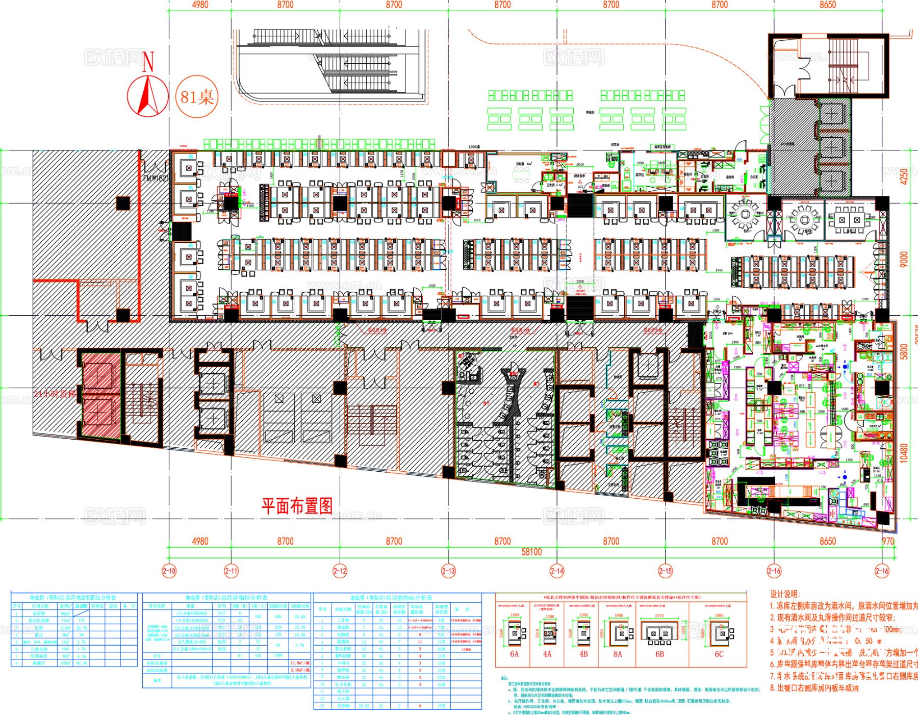 餐饮空间平面图 大餐厅平面图 餐饮平面图 餐厅平面布置cad施工图下载（渲染图4）