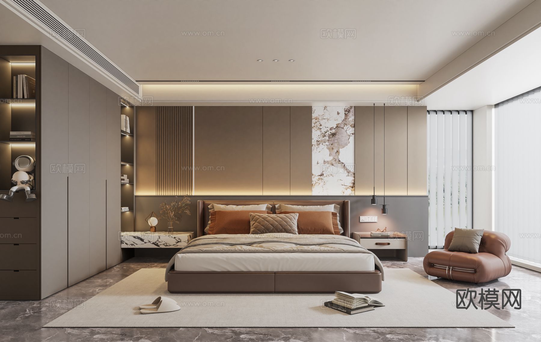 意式卧室 主卧su模型下载（渲染图2）