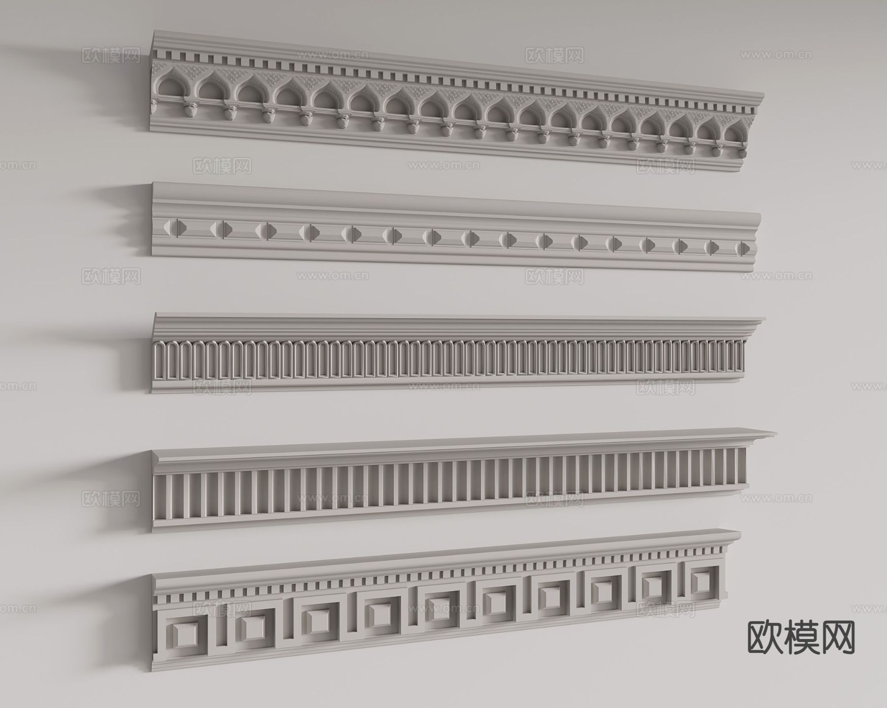 欧式石膏线 角线 雕花线条3d模型