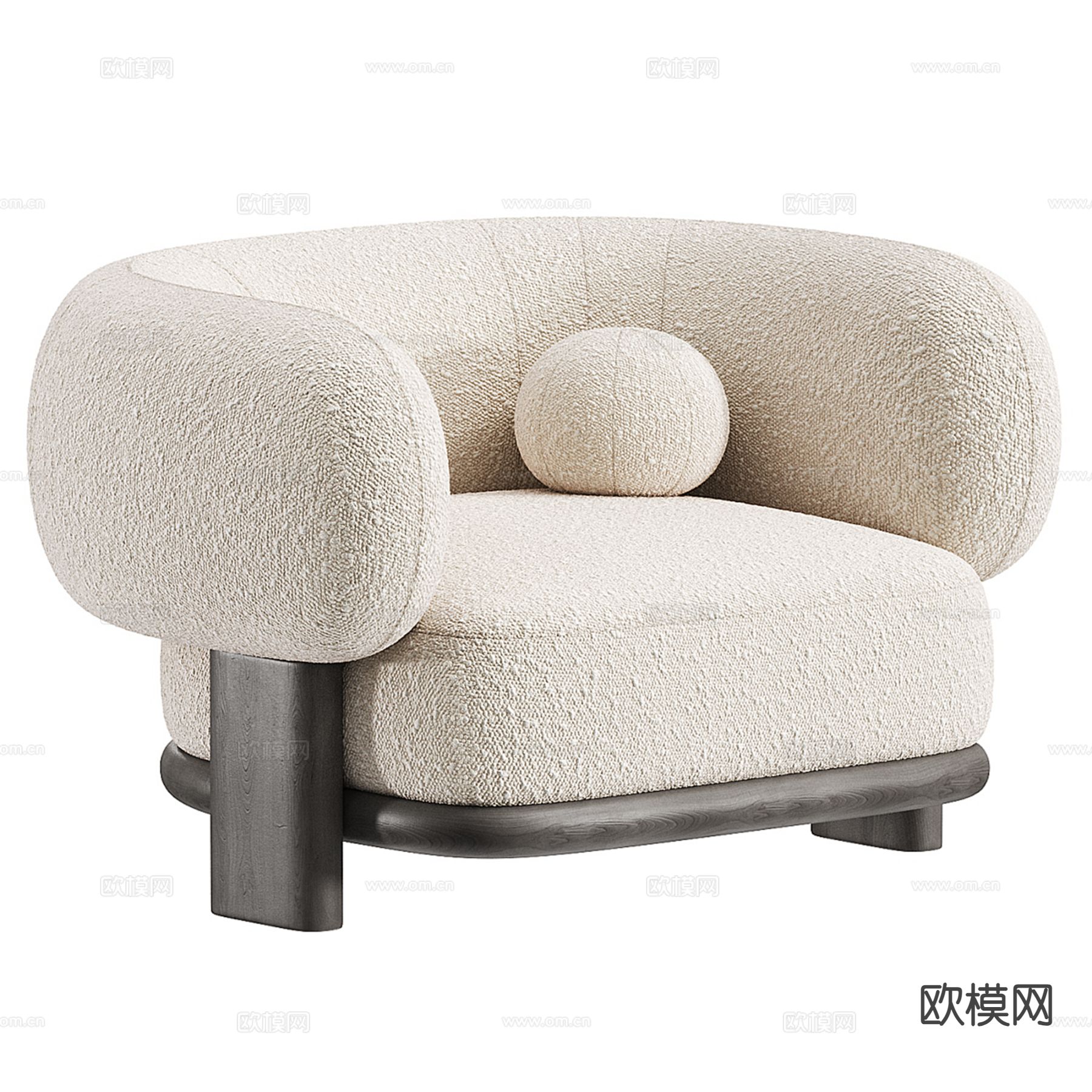现代单人沙发3d模型下载（渲染图3）