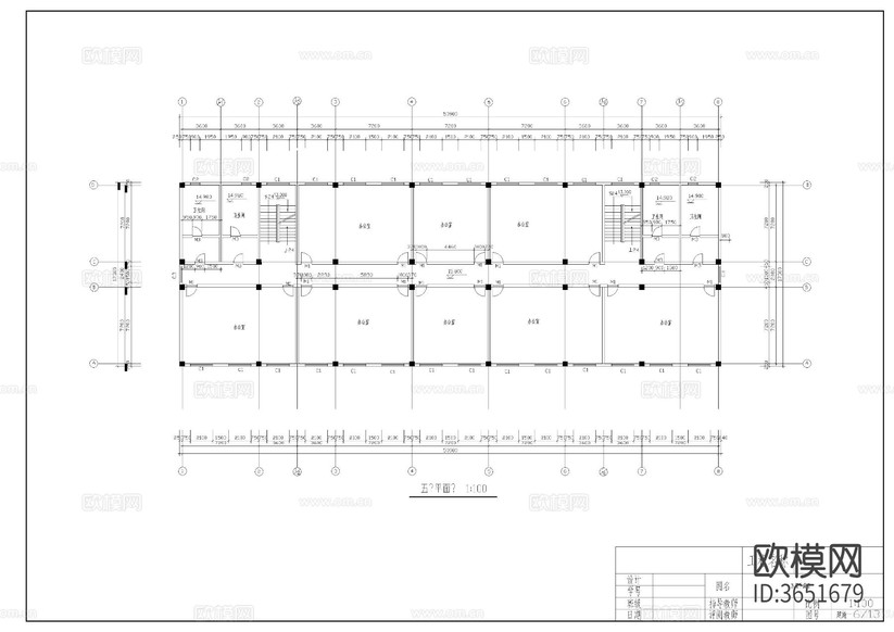 教學(xué)樓建施圖cad施工圖下載(渲染圖2)