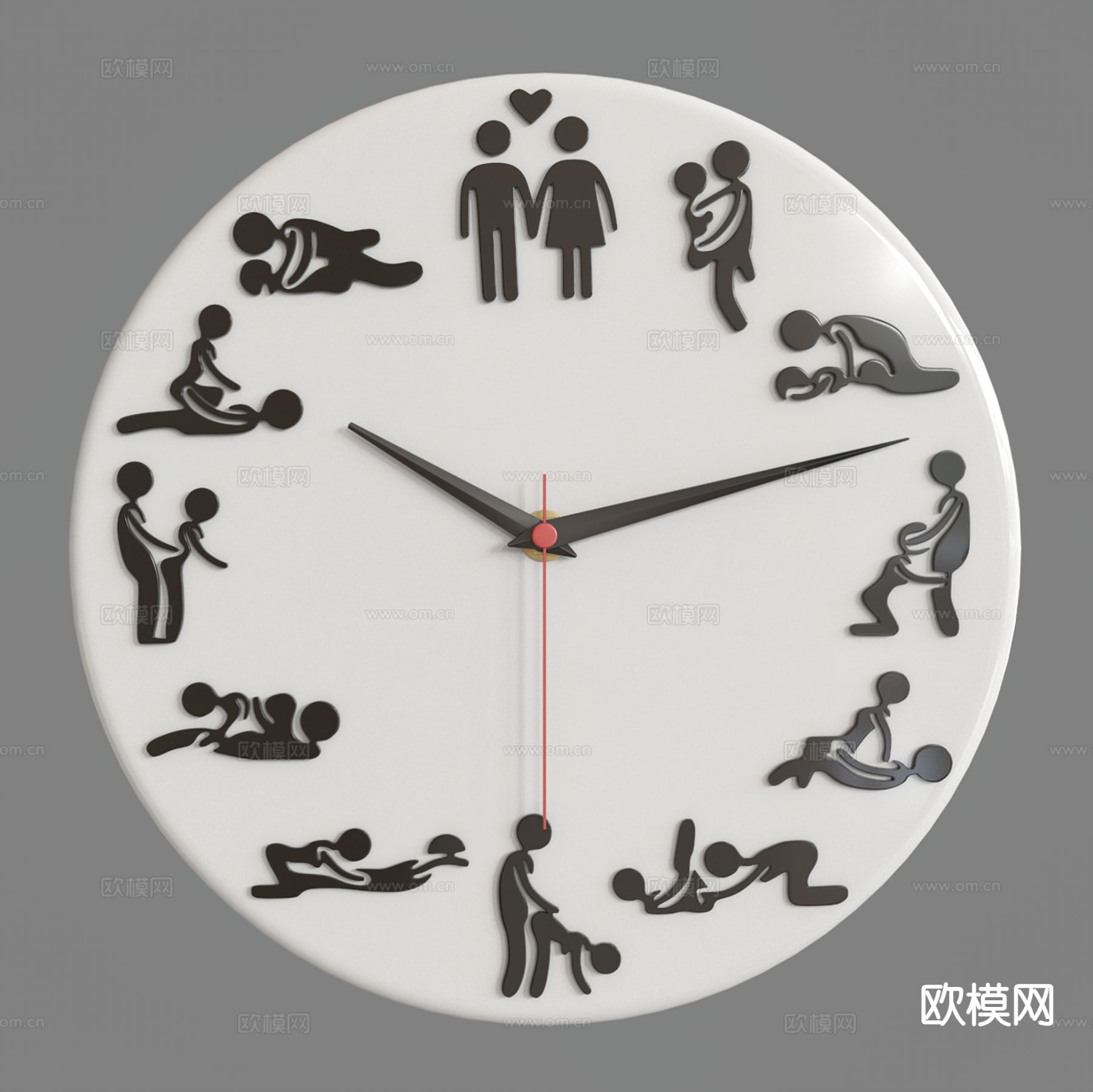 造型挂钟su模型下载（渲染图2）