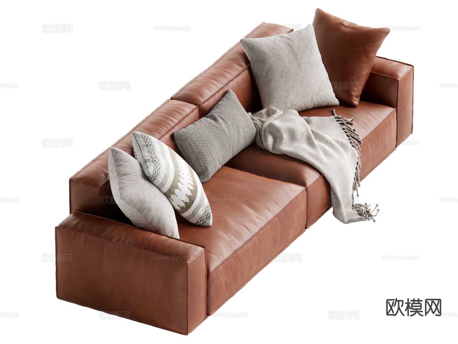中古风多人沙发su模型下载（渲染图2）