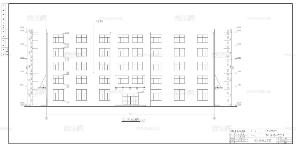 教學樓建施圖cad施工圖下載(渲染圖2)