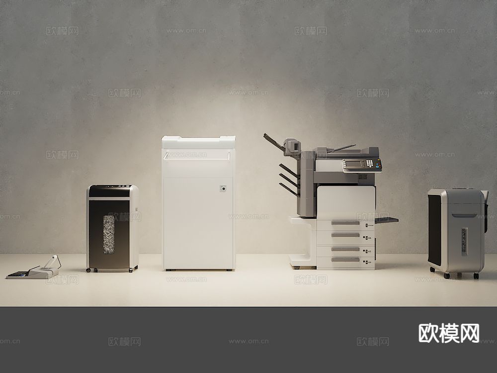 办公设备 复印机 打印机3d模型下载（渲染图2）