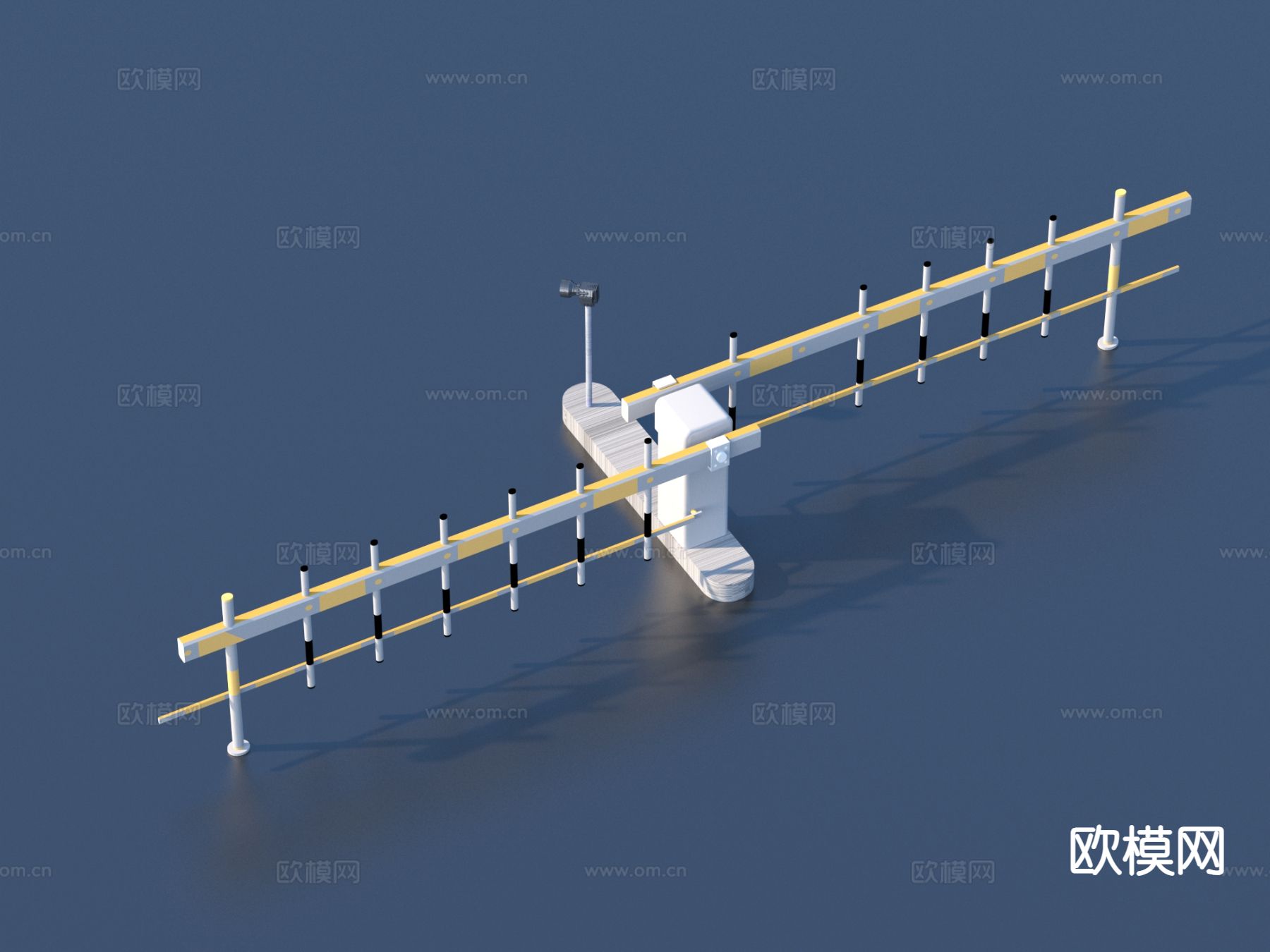 现代收费杆 伸缩门 电动伸缩门3d模型