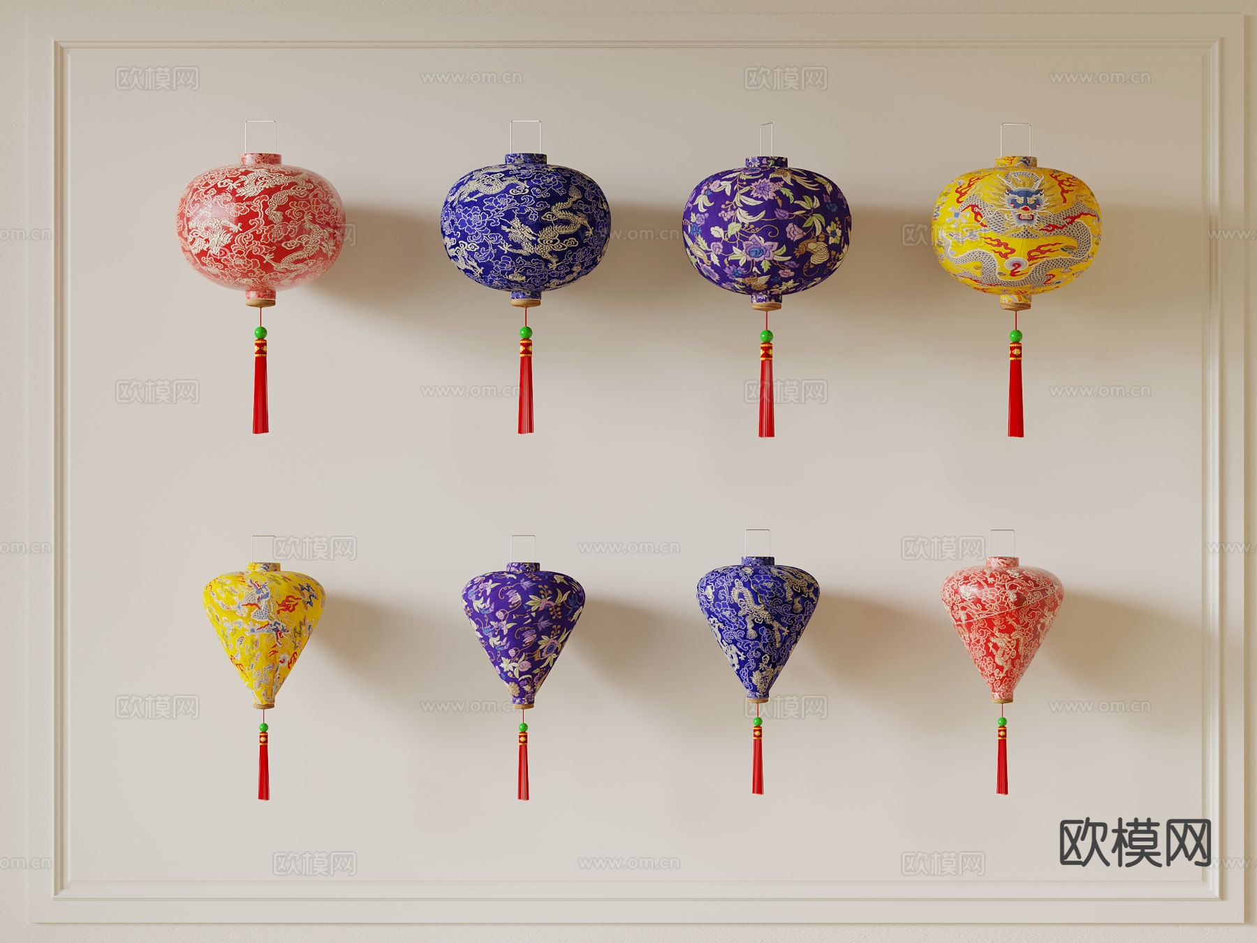 新中式灯笼su模型下载（渲染图2）