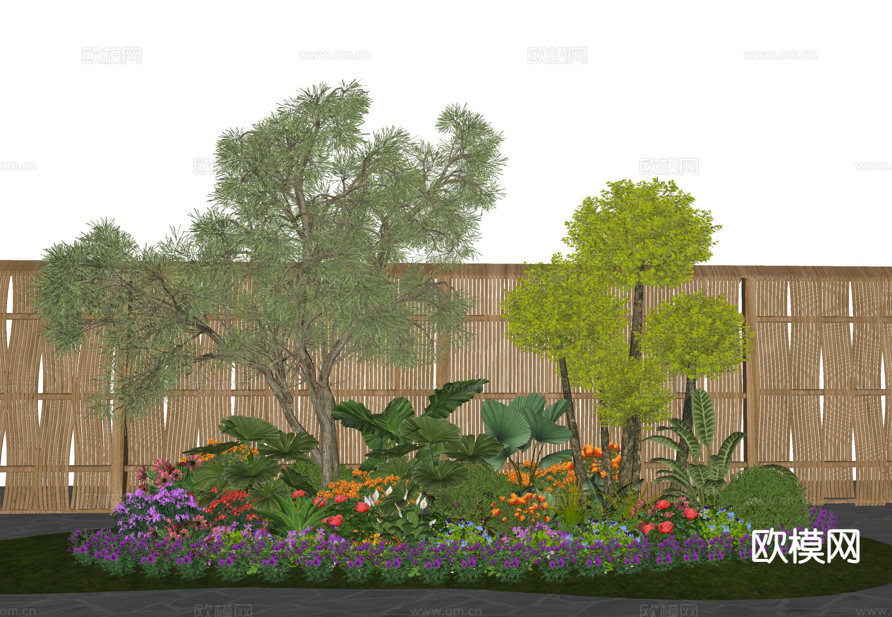 植物花境 植物堆su模型下载（渲染图1）