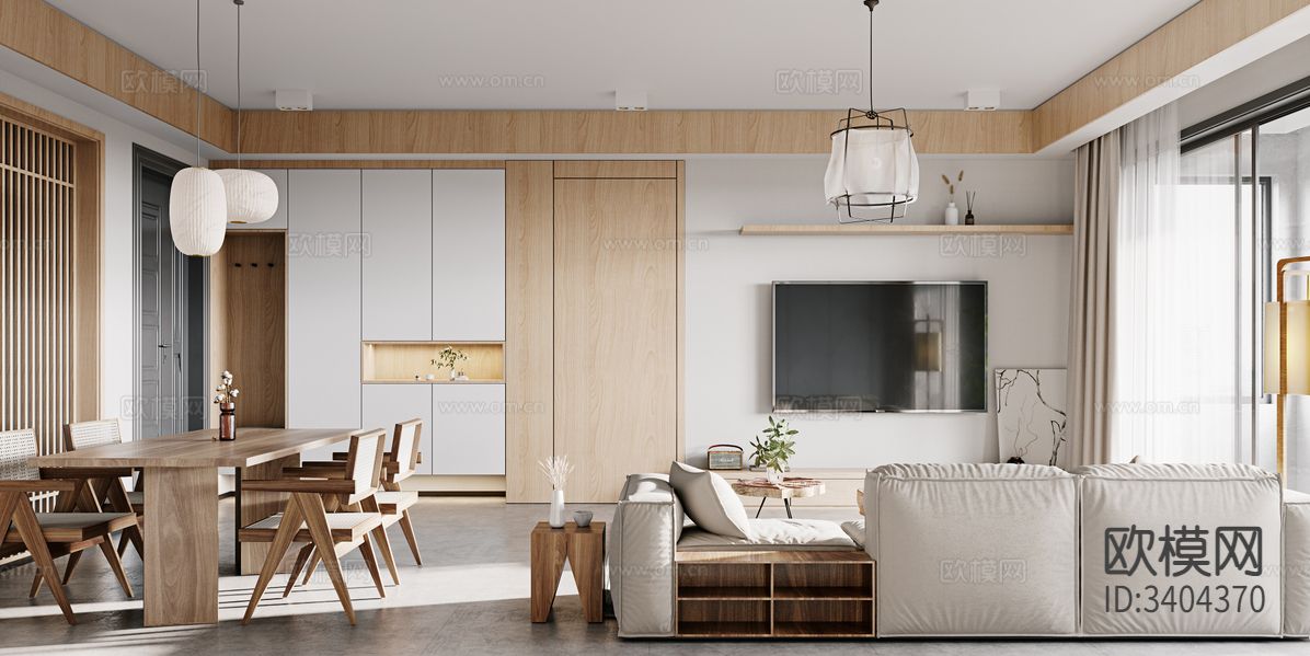 现代客厅 电视背景墙效果图下载（渲染图8）