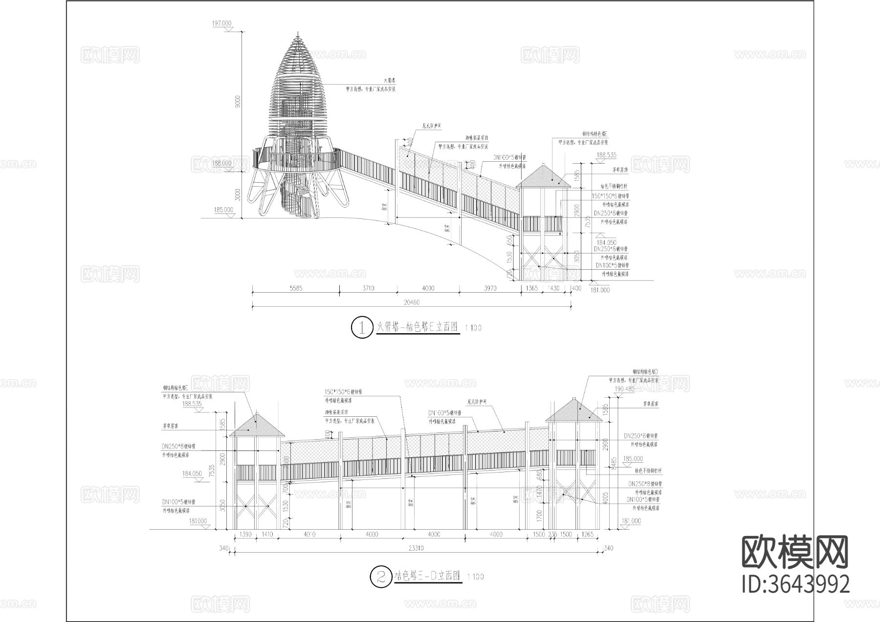 桔林栈道cad大样图下载（渲染图3）