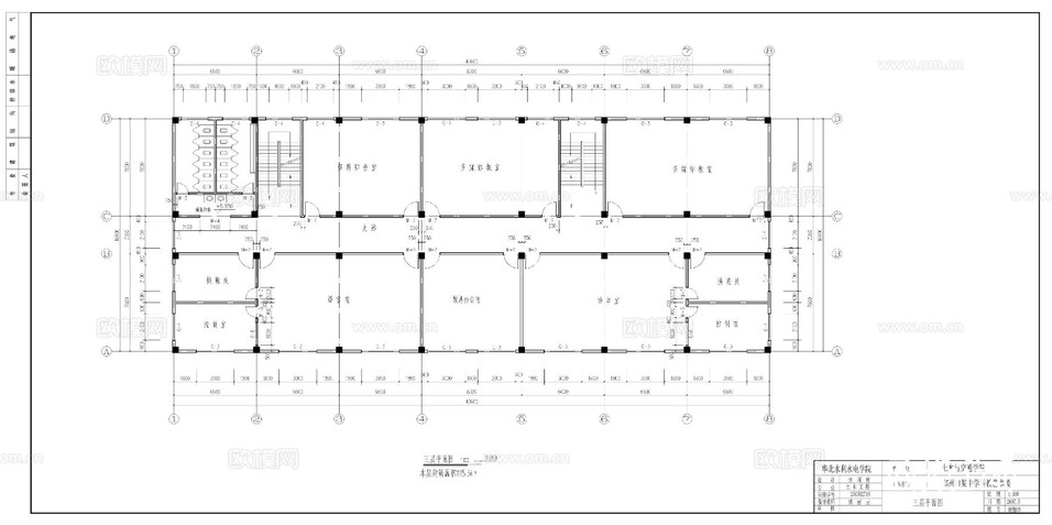 教學樓建施圖cad施工圖下載(渲染圖5)