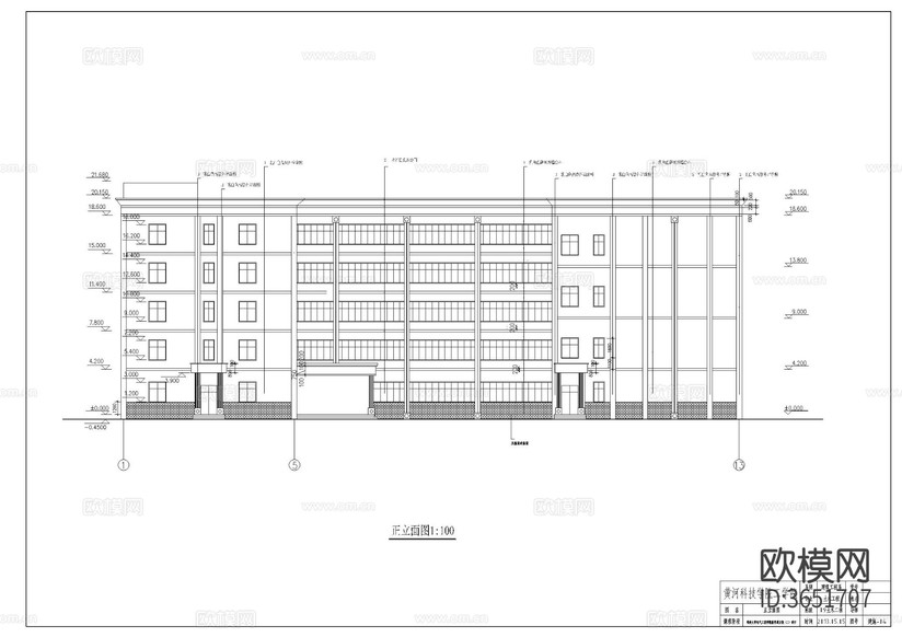 大學教學樓cad施工圖下載(渲染圖4)