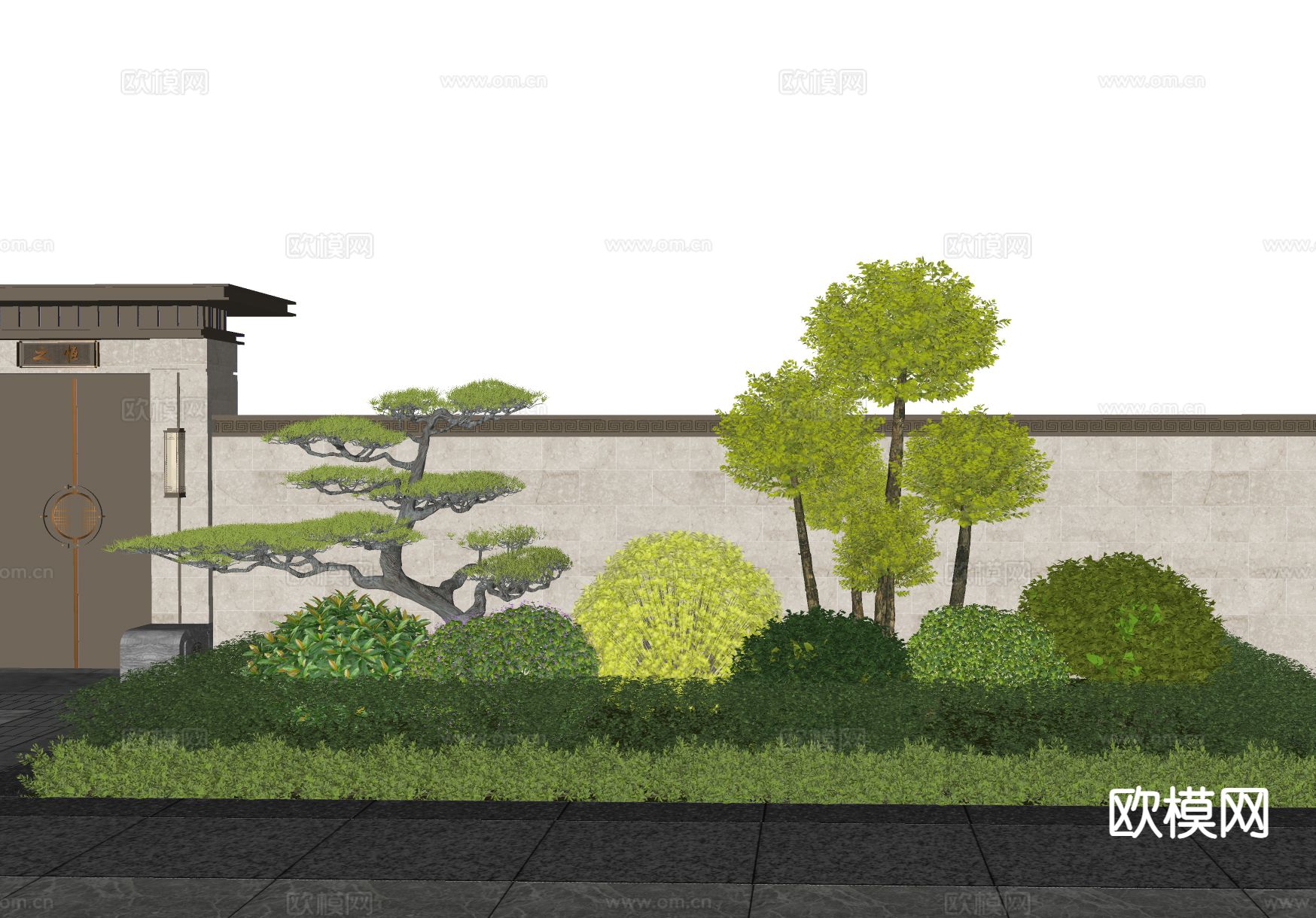 花境植物 植物堆su模型下载（渲染图1）