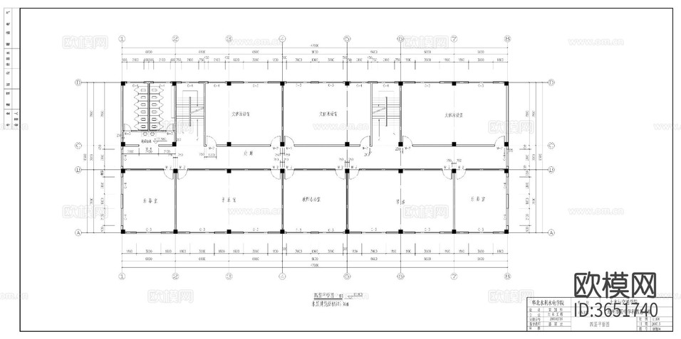 教學樓建施圖cad施工圖下載(渲染圖7)