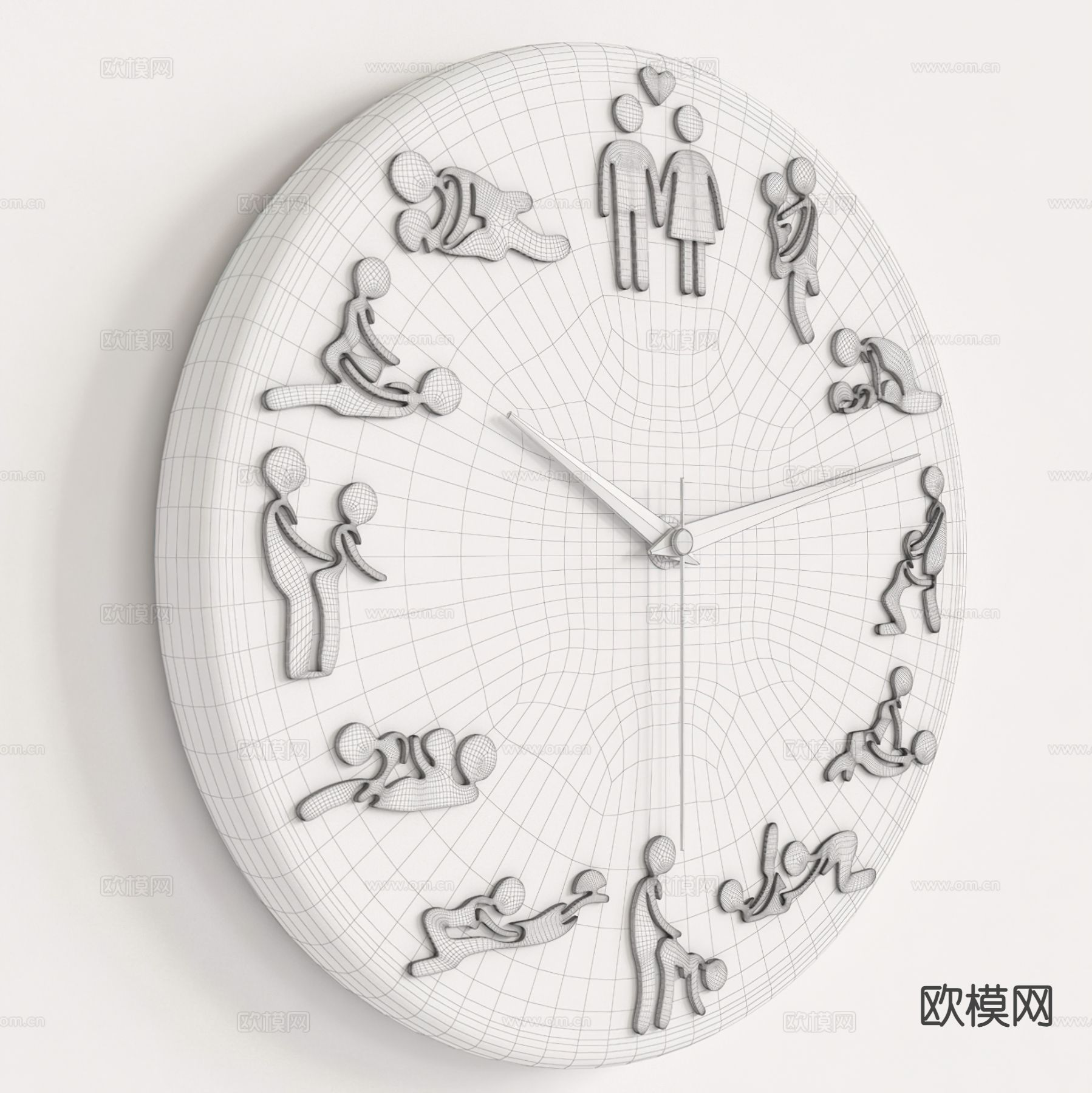造型挂钟su模型下载（渲染图1）