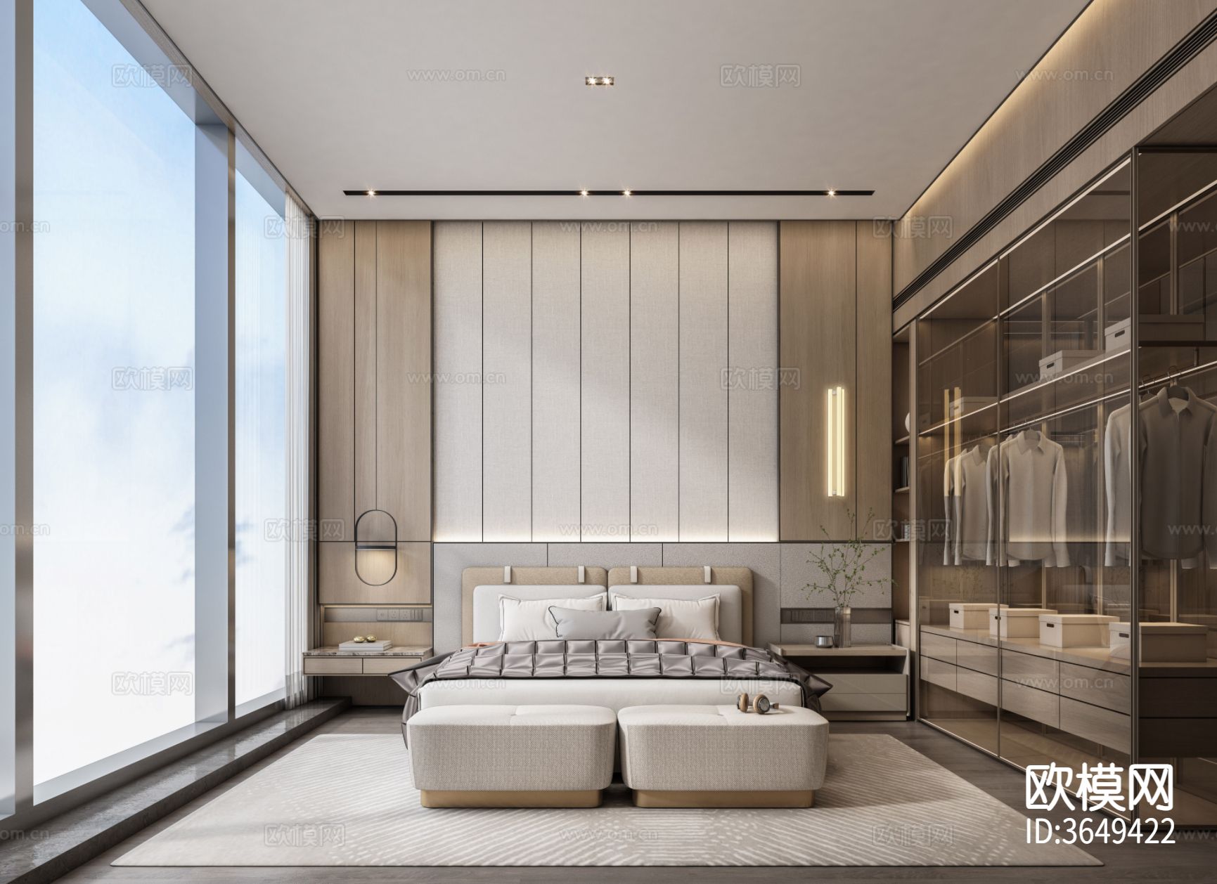 DIA丹健国际-深圳太子湾湾境A户型样板房cad施工图下载（渲染图3）